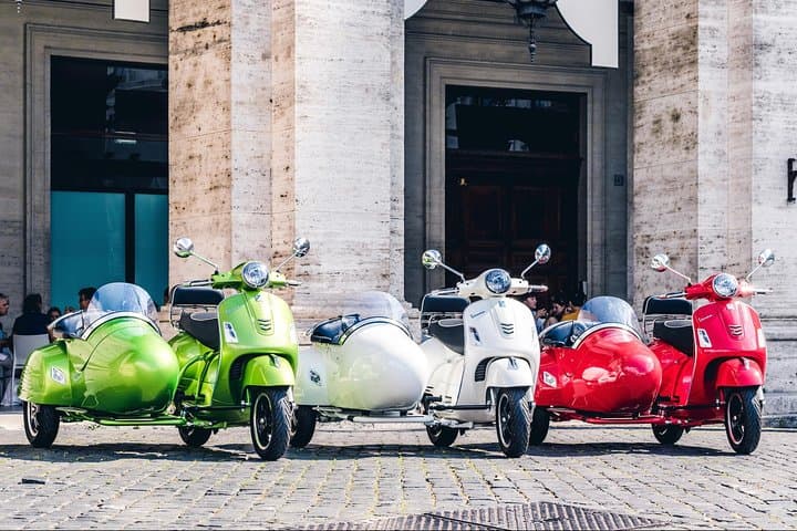 Rome Morning Vespa Sidecar Tour with Cappuccino