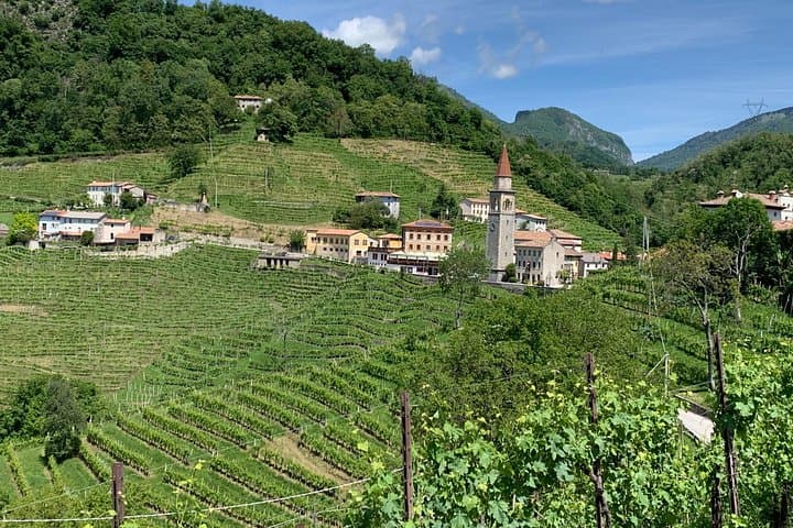 Ein Funken spritziger Tag in den Prosecco-Hügeln von Venedig