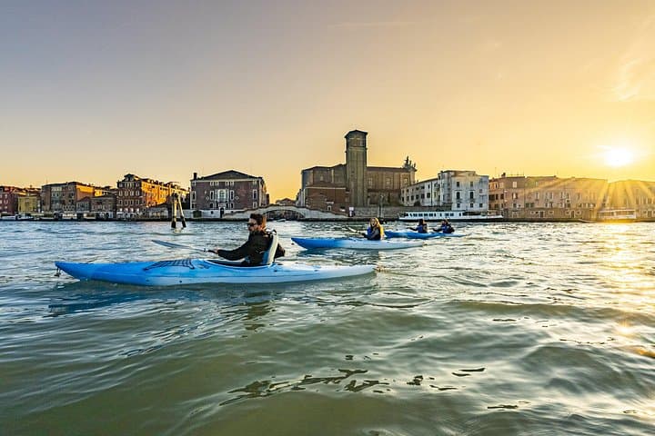 Tour de kayak au coucher du soleil à Venise
