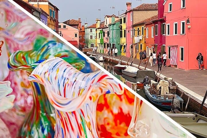 Tour de medio día a las islas Murano y Burano en grupo reducido en barco privado