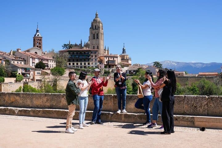 Avila with Walls and Segovia with Alcazar from Madrid