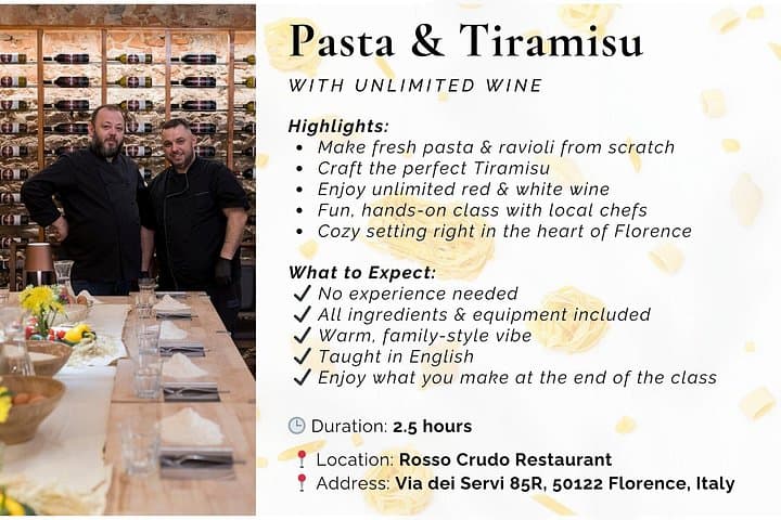 Florenz Pasta- und Tiramisu-Kochkurs mit unbegrenztem Wein — Foto 3