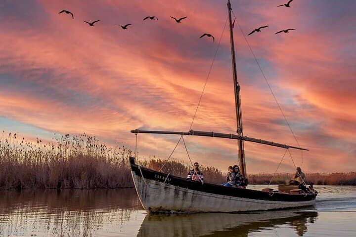 Sonnenuntergangs-Bootstour im Naturpark Albufera von Valencia