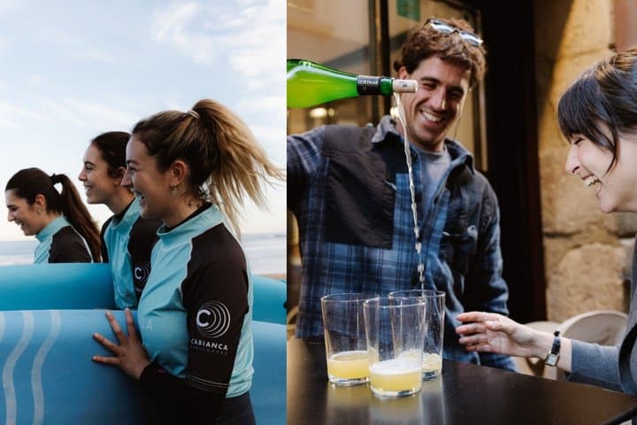 Lección de Surf en San Sebastián y Tour Gastronómico de Pintxos