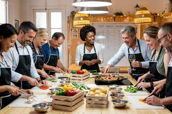 Premium Paella Kochkurs, Sangría, 10 Tapas & Markt Boquería