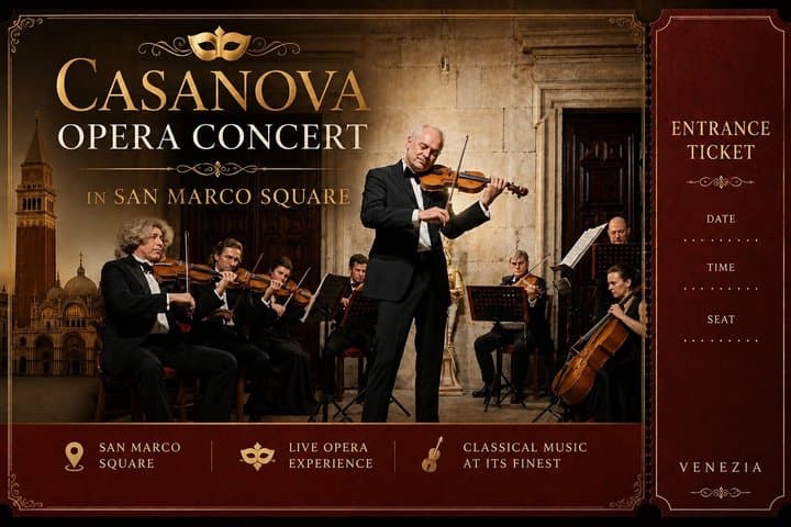 Biglietto per il Concerto d'Opera Casanova in Piazza San Marco