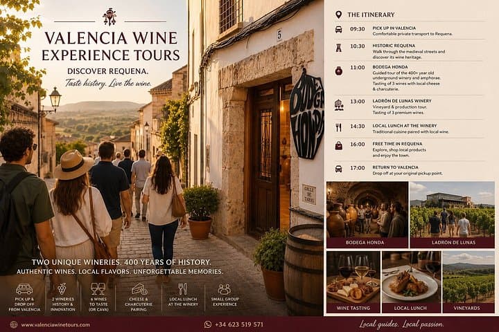 Weinbau-Erbe und Erlebnis mit lokalem Mittagessen in Requena von Valencia